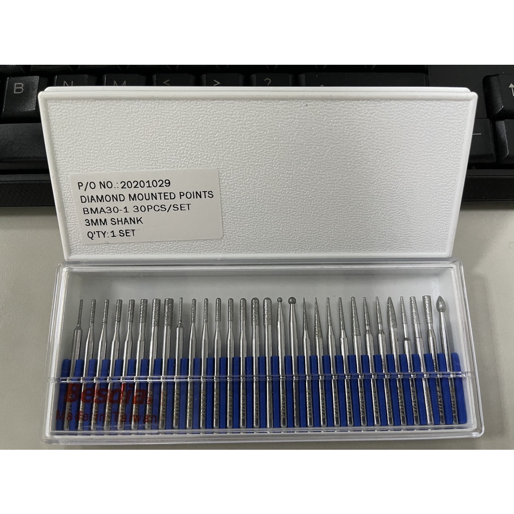 Bộ mũi mài kim cương BMA-30 BESDIA MADE IN TAIWAN, Bộ đầu mài kim cương BMA-20 BESDIA TAIWAN, Diamond Mounted Points
