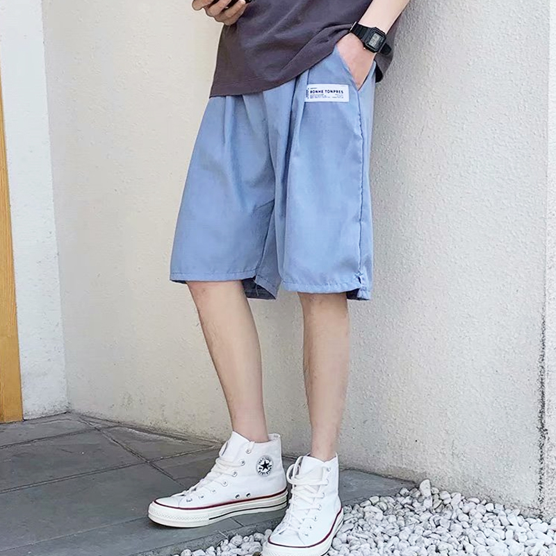 Korean Casual Short Pants Male Fashion Loose Shorts Straight Solid Slacks Simple Breathable Pant Trend Couple Sweatpants