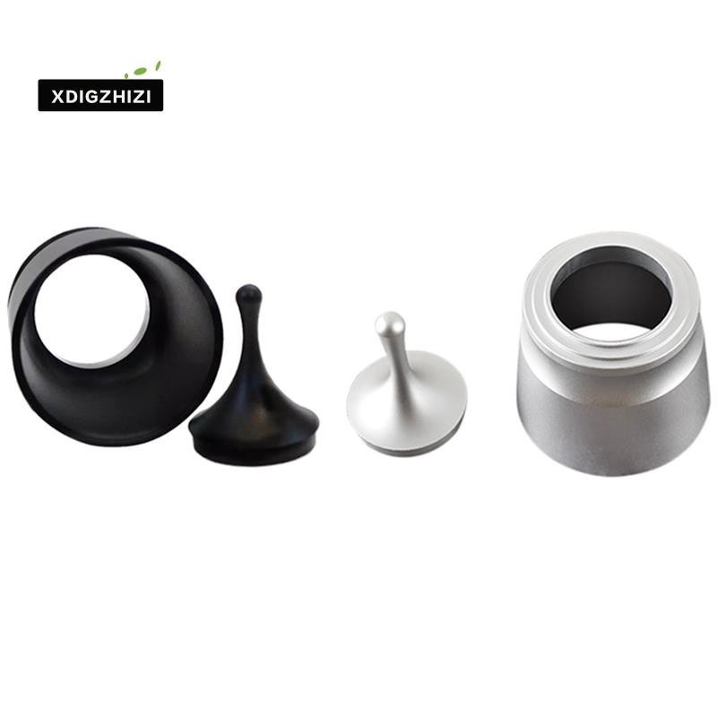 2x Aluminum Alloy Smart Dosing Ring for Brewing Bowls for 58mm Coffee Tampering Espresso Barista Tool Sier & Black