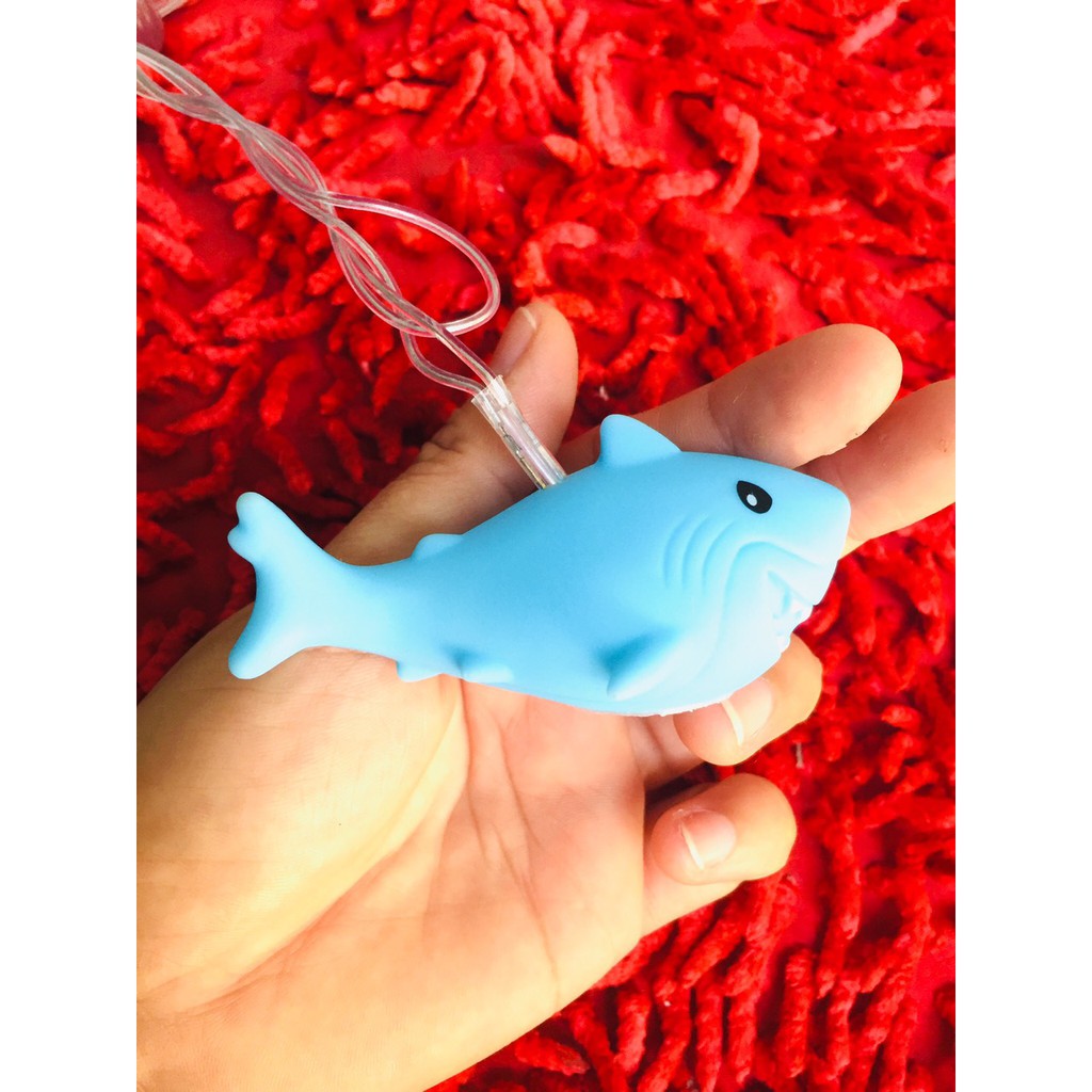 Dây led trang trí hình cá xanh 7 mét