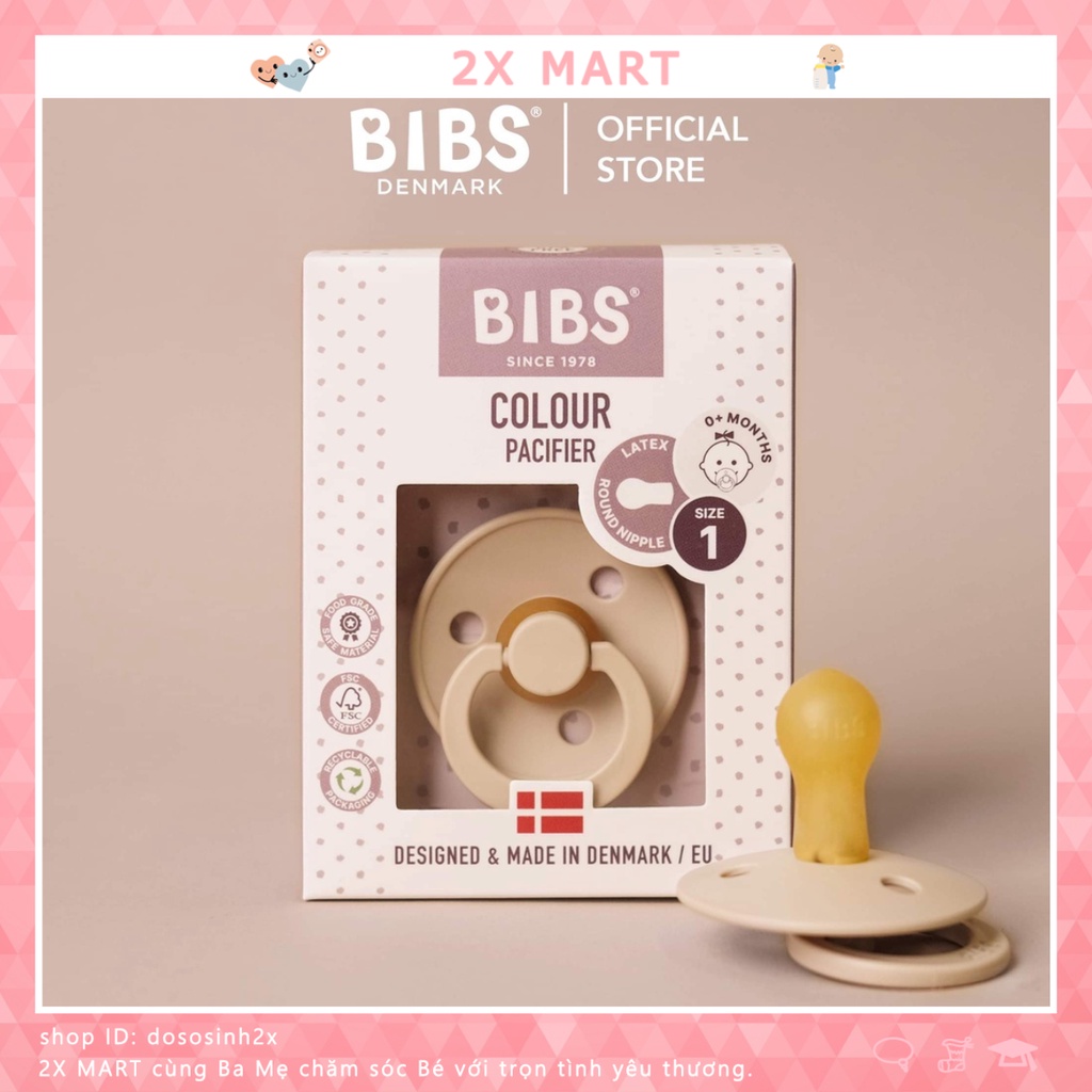 Ti Ngậm Cho Bé BIBS Couture Đan Mạch Chính Hãng Ty Giả Núm Vát Chất Liệu Silicone Mềm Mại