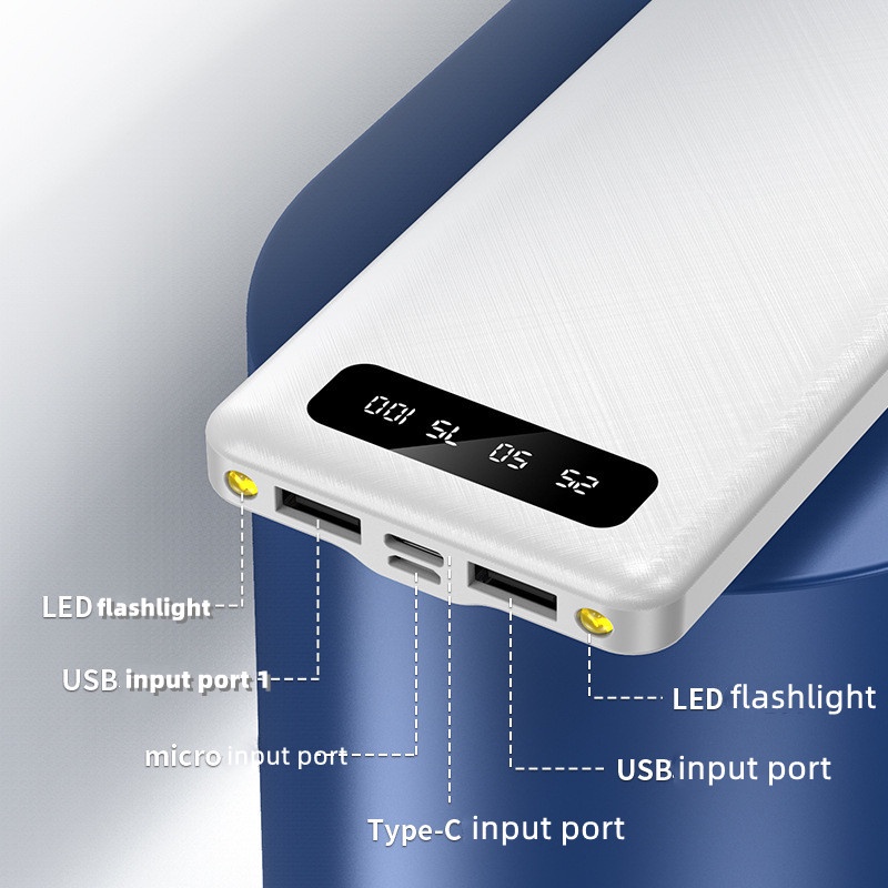 Pin Sạc Dự Phòng 10000mAh Mini Màn Hình Kỹ Thuật Số Sáng Tạo Tiện Dụng