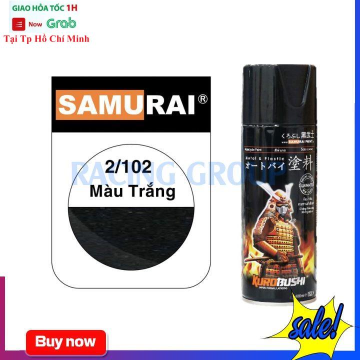 Sơn Xịt Xe Máy Chính Hãng Samurai 2/102 Màu Trắng - Màu Lên Đẹp Bám Dính Tốt