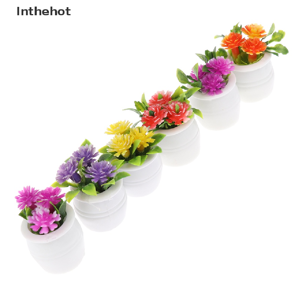 Bộ 3 Chậu Cây Xanh mini Tỉ Lệ 1: 12 Trang Trí Nhà Búp Bê