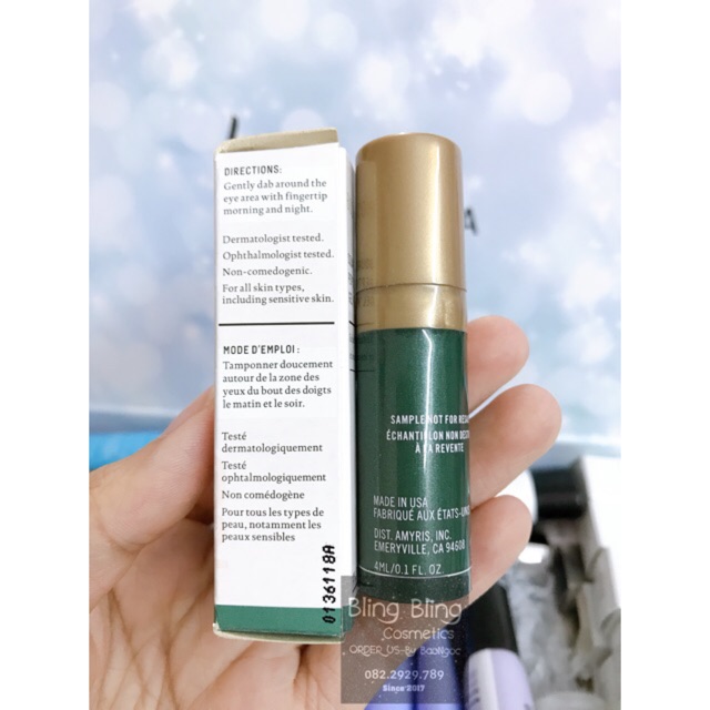 Gel dưỡng mắt Biossance Squalance + Peptide 4ml