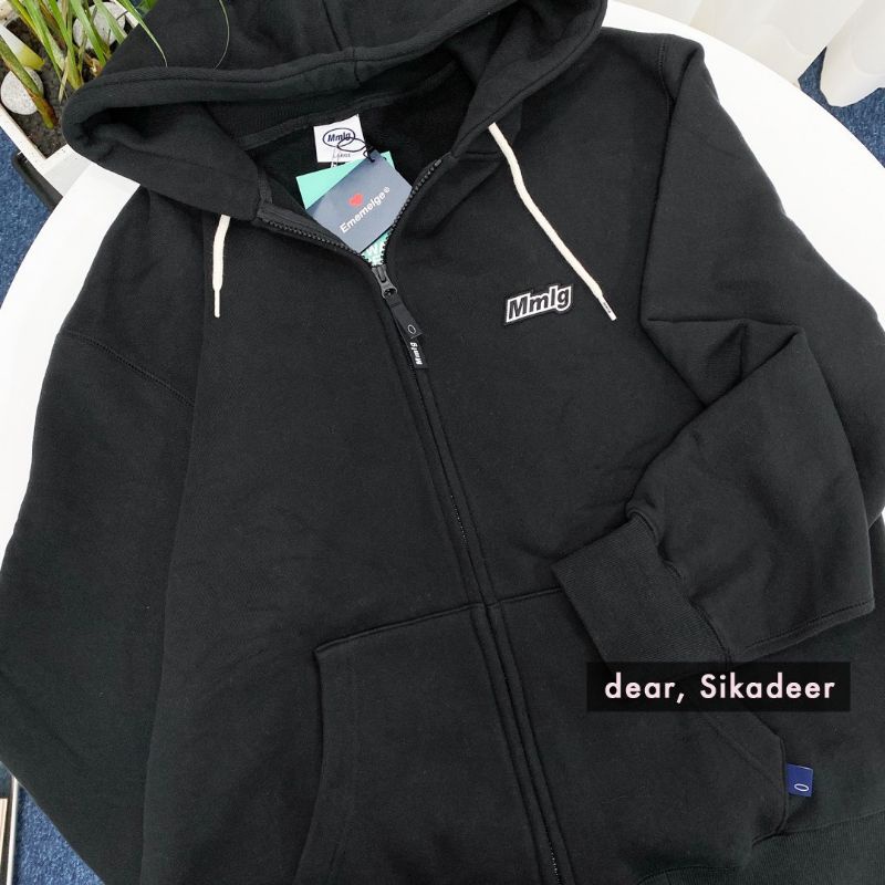 Áo Hoodie Zip Unisex Nam Nữ thêu MmLG form rộng ZoZo_unisex