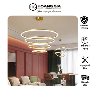Đèn Thả Trần Không Gian Led DHTHA4 Hình Tròn 4 Vòng - 3 Chế Độ Ánh Sáng - Điều Khiển Từ Xa