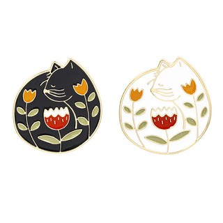 Cute Cat lily Brooch Garment Bag Accessories