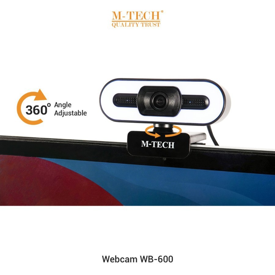 Webcam Wb 600 Full HD 1080P có vòng đèn và micro | BigBuy360 - bigbuy360.vn