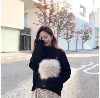 [ORDER] Áo len cao cổ hoạ tiêt trái tim