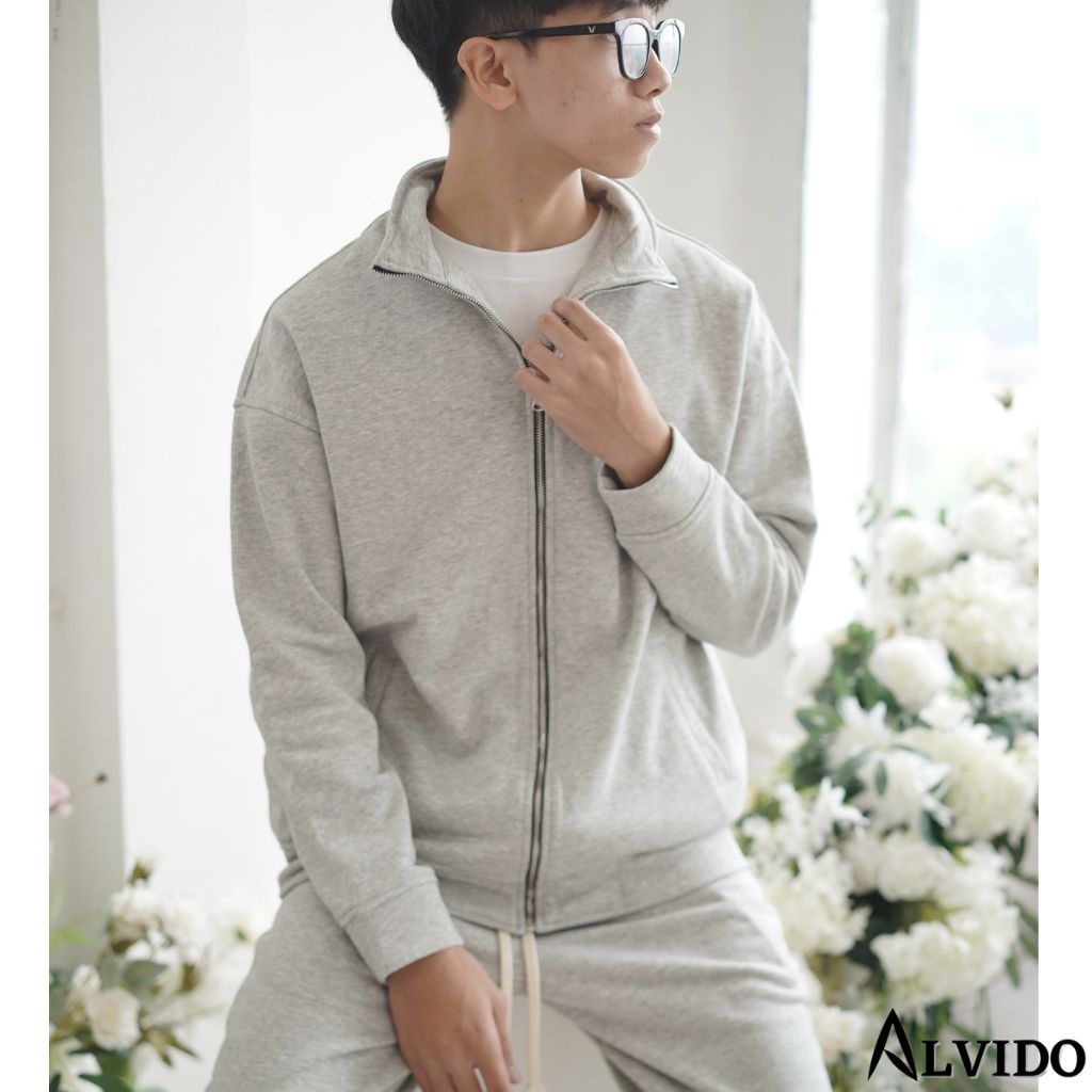 Bộ Nỉ ALVIDO Bộ nỉ nam cao cấp có khóa kéo Bộ nỉ thể thao chất nỉ dày dặn phù hợp cho cả nam và nữ BNK234