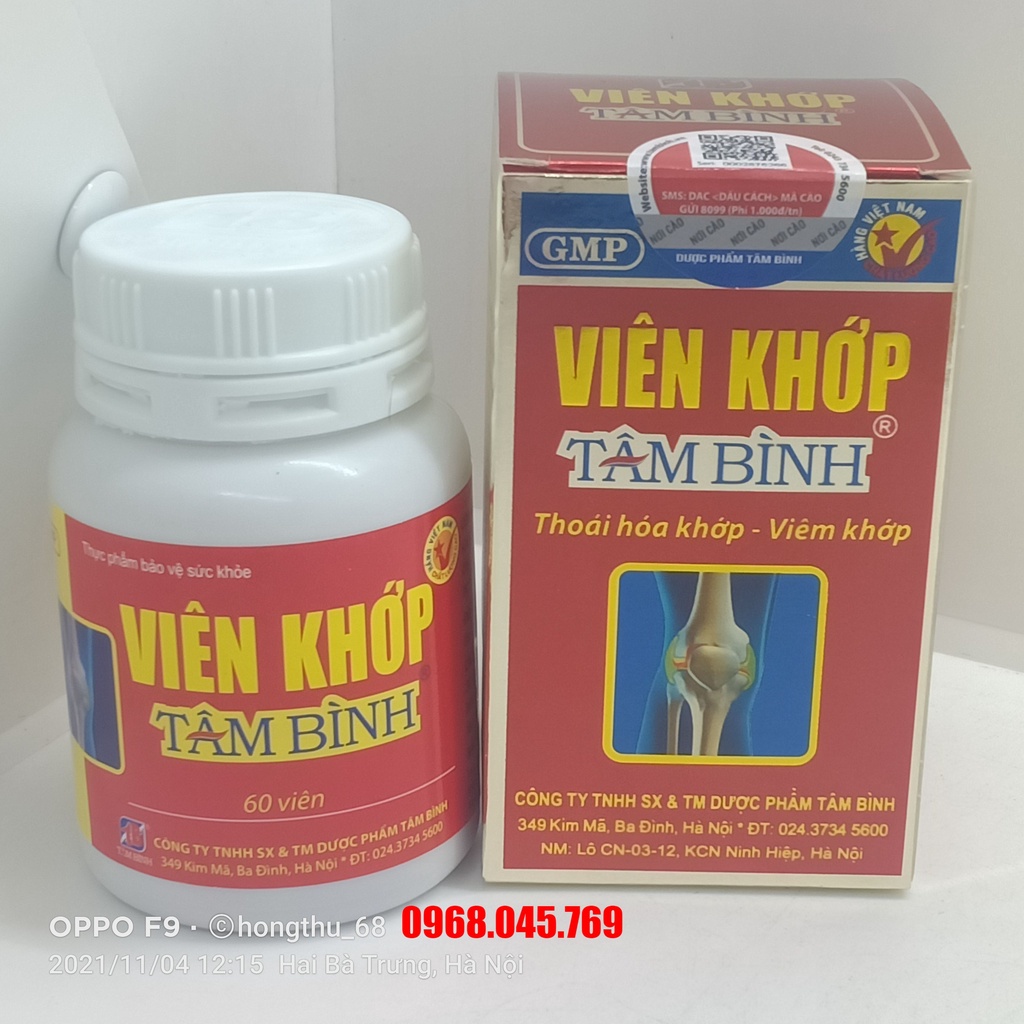 VIÊN KHỚP TÂM BÌNH giảm các triệu chứng của thoái hóa khớp và viêm khớp