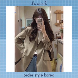 Áo blazer nâu be hàn quốc form đẹp
