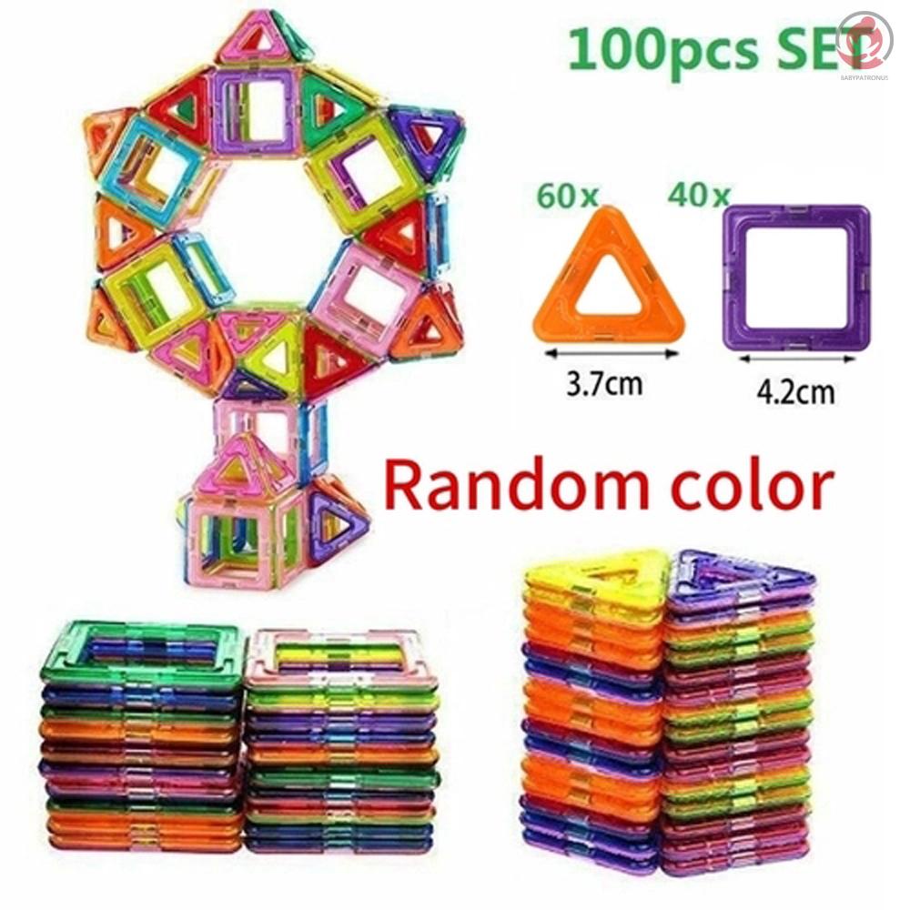 Set 100 Khối Nam Châm Xếp Hình Nhiều Màu Sắc Cho Bé