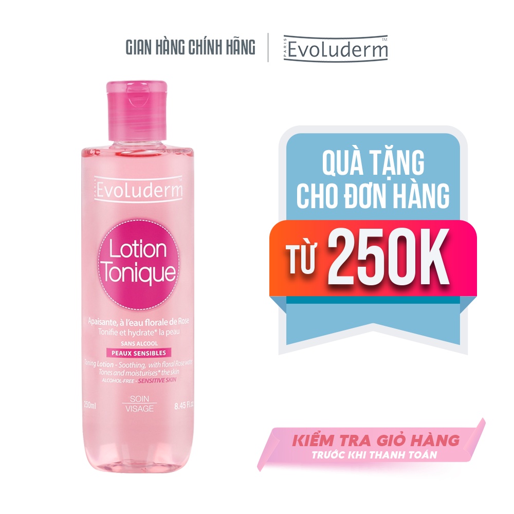 Nước hoa hồng Evoluderm se khít lỗ chân lông, dưỡng ẩm & làm sạch 250ml