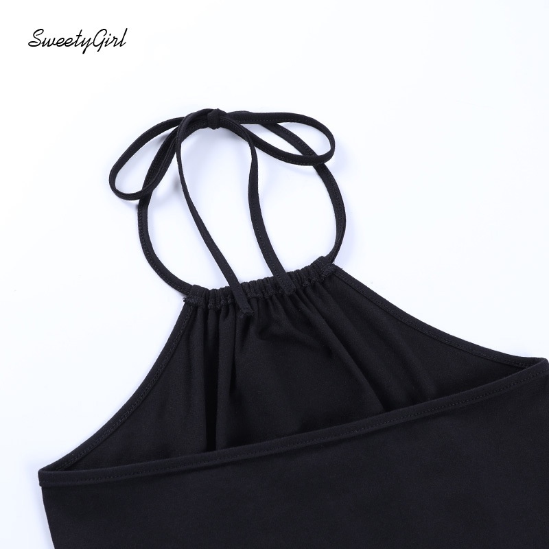 Áo Hai Dây Hở Lưng Dáng Ôm In Họa Tiết Thời Trang Cho Nữ