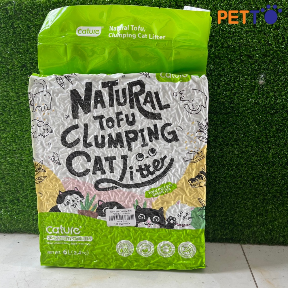 Cát đậu nành vệ sinh cho mèo Cature Natural Tofu Clumping 6l SS14