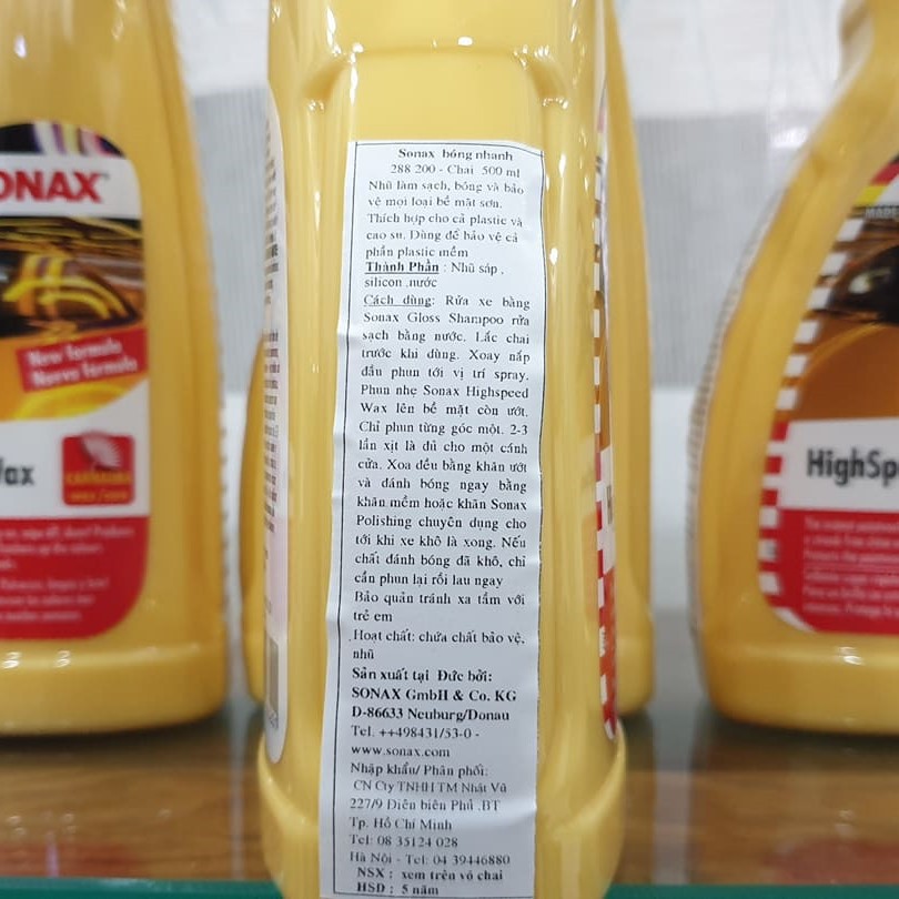 SONAX HighSpeed Wax 500ml ( Đánh bóng Ướt )