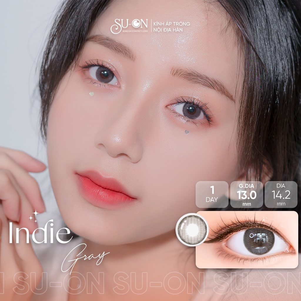 Lens 1 ngày Ann365 INDIE BROWN áp tròng 14,2mm, nâu trong trà sữa Hàn Quốc, siêu êm đeo 24h