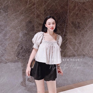 Áo babydoll và chân váy dạ