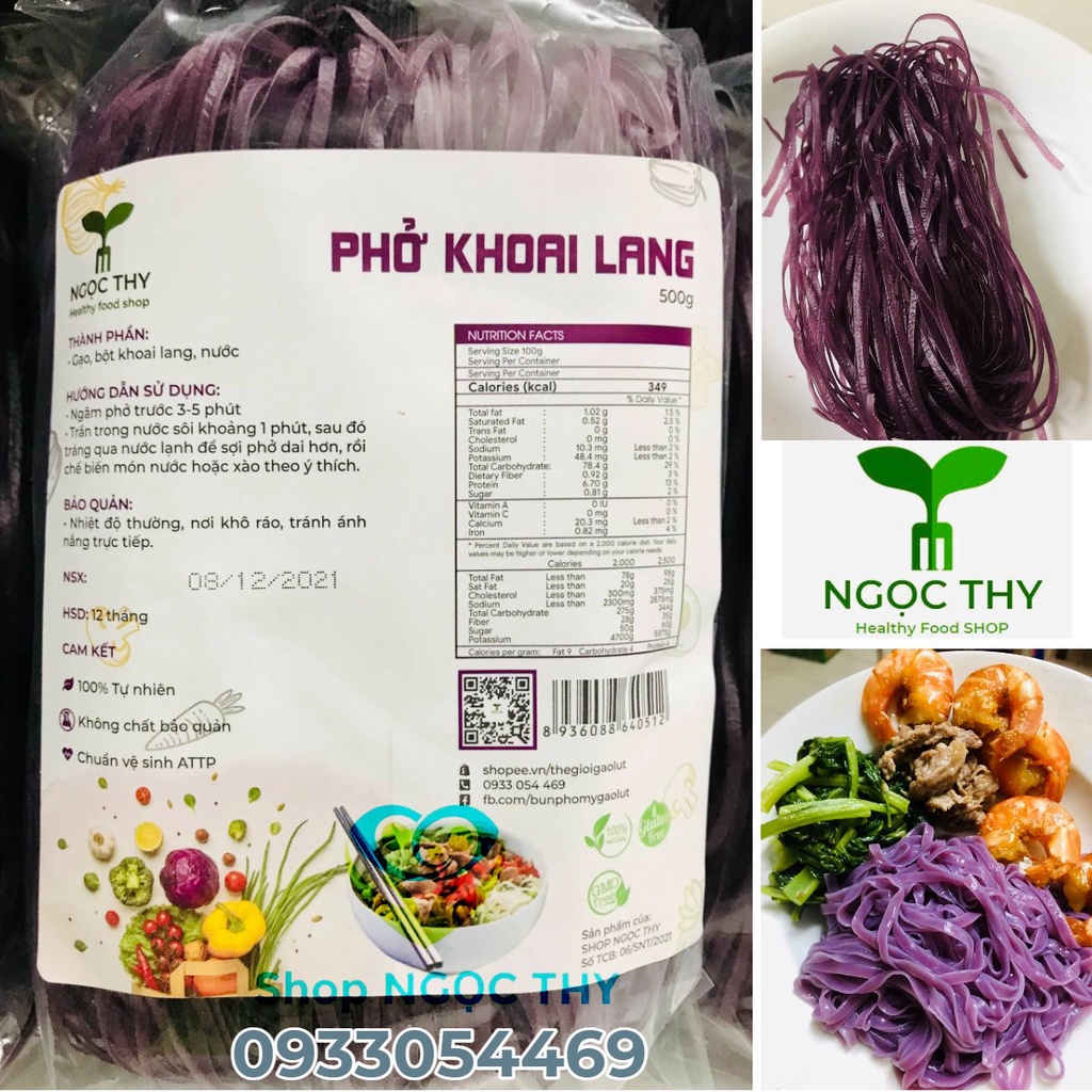 [NT Food] Phở khoai lang tím ăn eatclean giảm cân, dai ngon dinh dưỡng từ củ quả