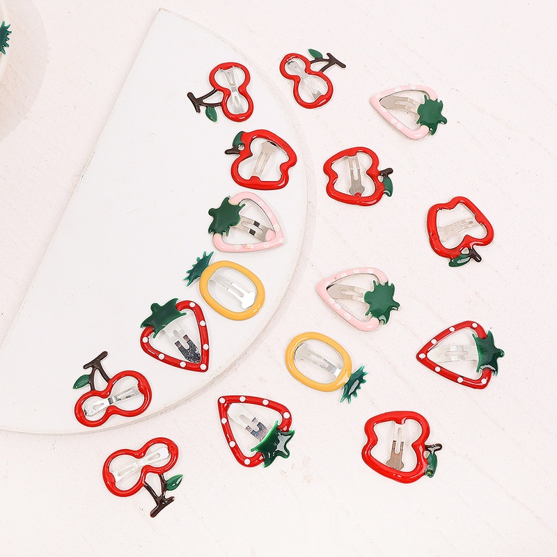 Bộ 5 Kẹp Tóc Nhiều Màu Sắc Họa Tiết Trái Cây Dễ Thương Cho Bé Gái