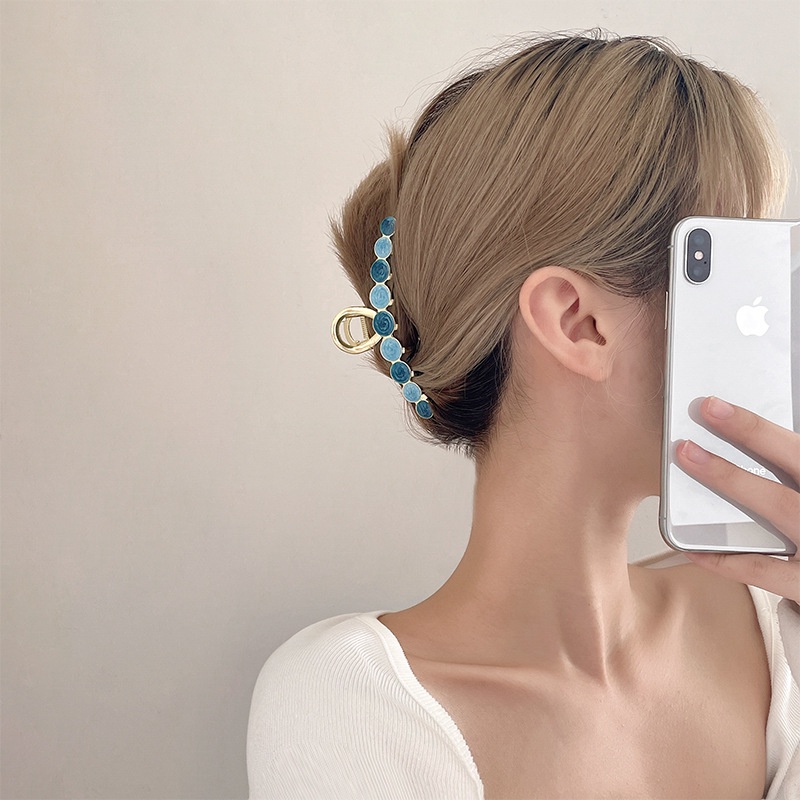 Kẹp Tóc Kim Loại Đính Ngọc Trai Lớn Phong Cách Hàn Quốc Sang Trọng Thời Trang