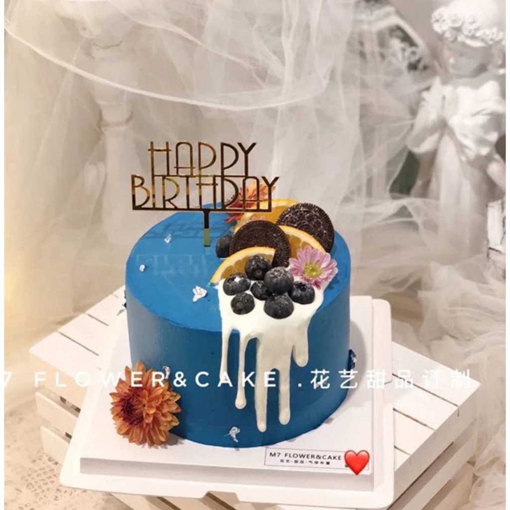 10 que cắm chữ mica Happy Birthday chúc mừng sinh nhật mẫu mới dùng trang trí bánh