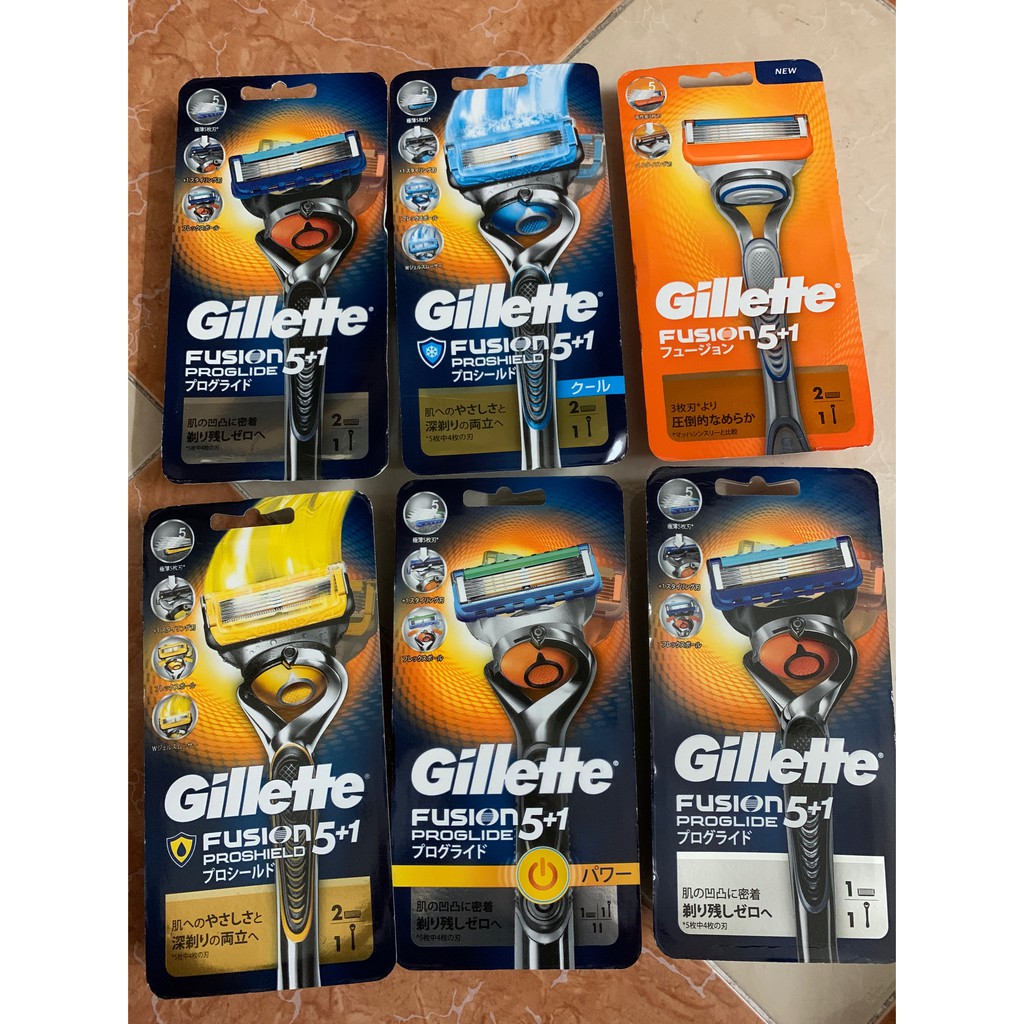 Dao Cạo Râu Gillette Fusion 5+1 Nhật Bản các loại