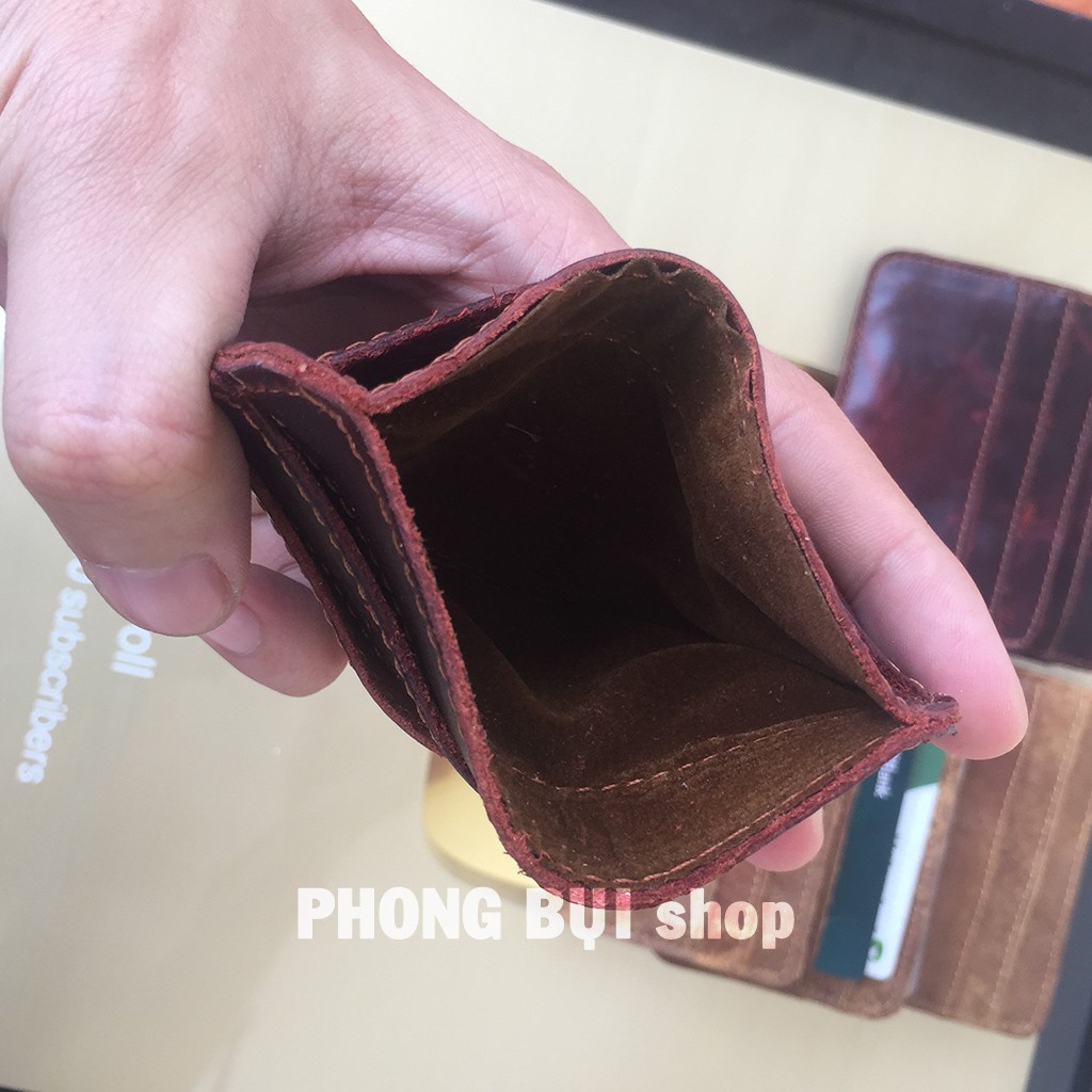 Ví Da Bò Handmade Nhỏ Gọn Chuyên Đựng Thẻ Card ATM, Vừa CMND Cũ (Số Lượng Giới Hạn)