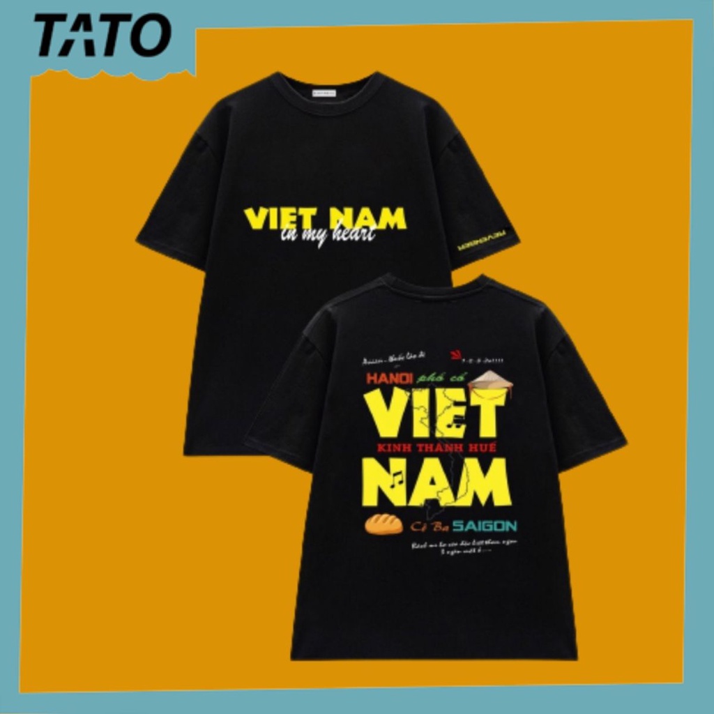 Áo Thun Unisex Tay Lỡ Form Rộng Chất Premium Cotton Mềm Mịn Thoáng Mát In Chữ Việt Nam