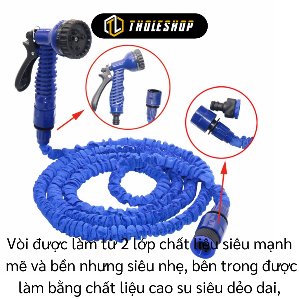 Vòi Xịt Tăng Áp - Vòi Tưới Cây, Rửa Xe Tự Giãn Nở Xhouse 30M 2131