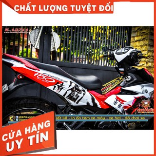 TEM TRÙM EX150 SAMURAI TRẮNG ĐỎ CỰC CHẤT