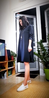Đầm thun dài tay dáng suông (có ảnh chụp thật)