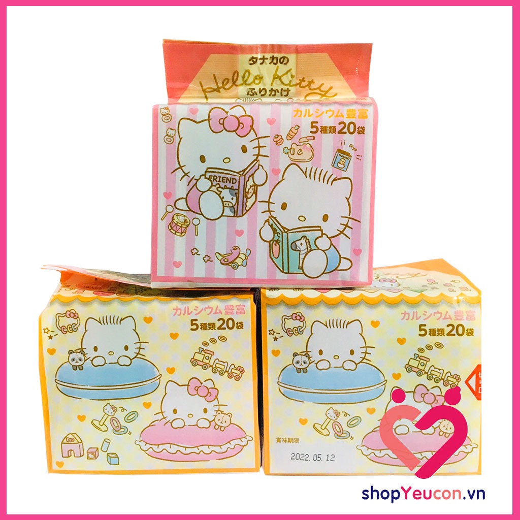 Gia Vị Rắc Cơm Thập Cẩm Hello Kitty( 5g*20 gói) Nhật Bản (Date T9/2022)