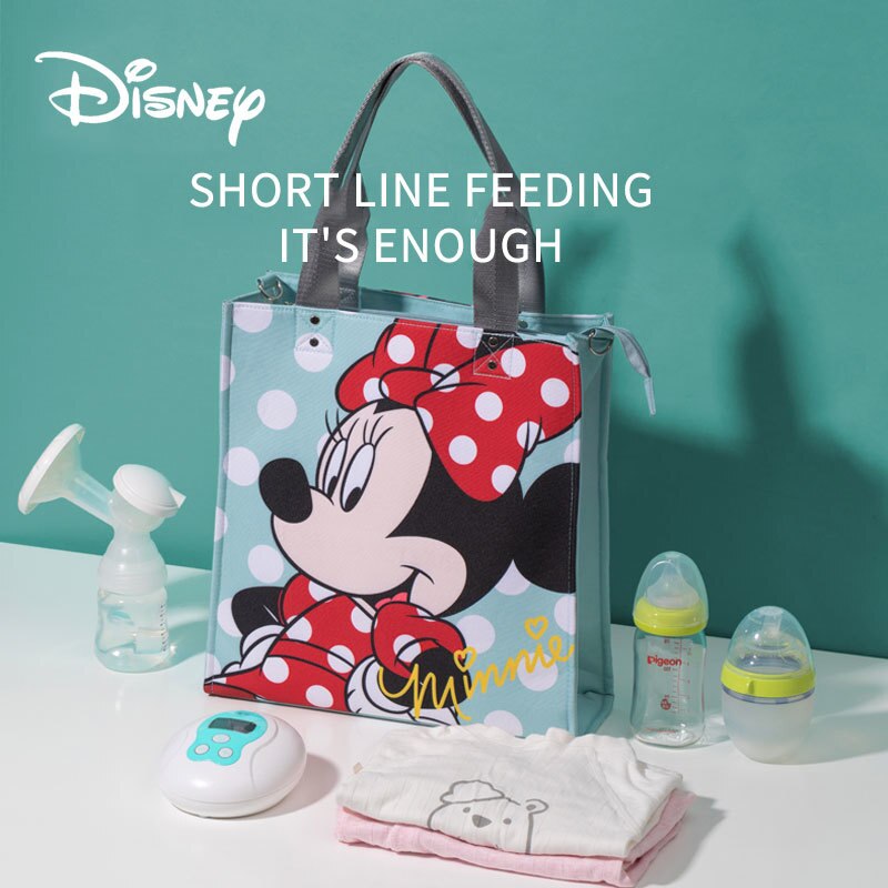 Túi đựng tã em bé Disney in hình chuột Mickey/Minnie chống thấm nước cách điện cho mẹ bỉm sữa