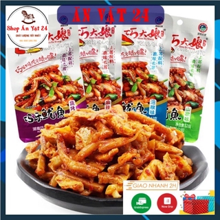 Râu Mực Cay Tứ Xuyên Ăn Liền 12g 🐙 XÀO CAY 4 Vị 🐙- Ăn vặt 24