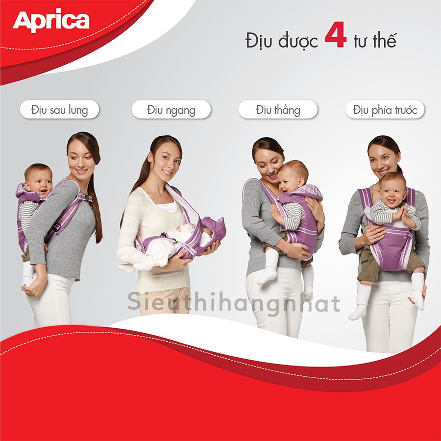 Địu trẻ em 4 Cách Aprica Pitta cho bé từ sơ sinh tới 3 tuổi