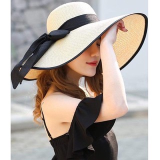 [ẢNH THẬT] MŨ CÓI VÀNH RỘNG NƠ ĐEN ĐI BIỂN CỰC HOT
