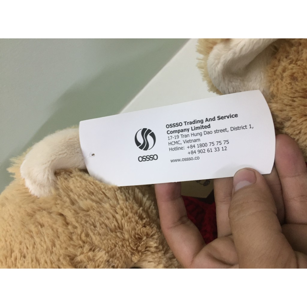 (Hàng Nhập khẩu) Gấu Bông 38cm OsssO xuất sứ THAILAND