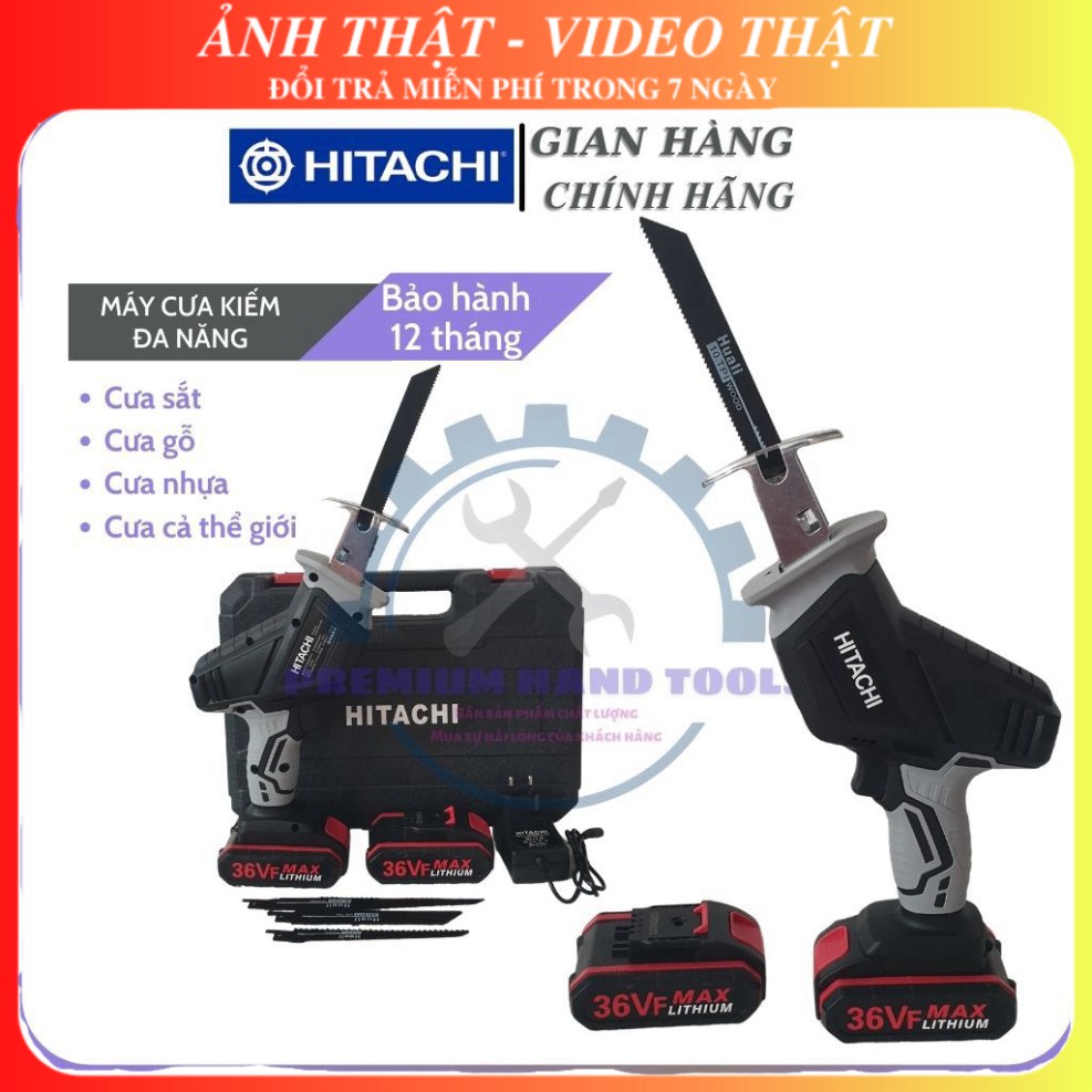 Máy cưa kiếm - Máy cưa đa năng chạy pin Hitachi 36V (2 pin 1 sạc) Tặng 4 lưỡi cưa cao cấp