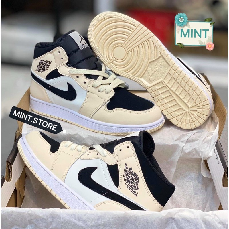 [MINTSTORE] Giày Sneaker Kem đen cao cổ