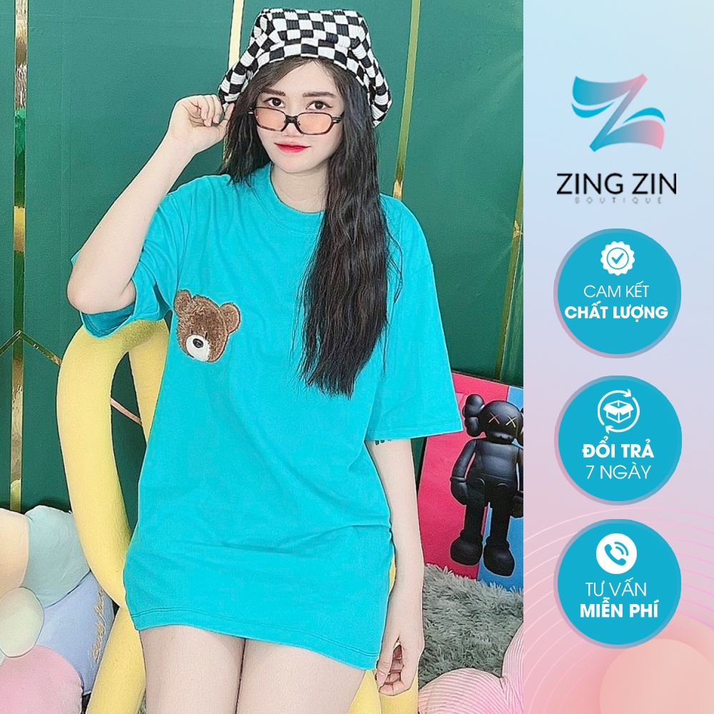 Áo Thun Hình Thêu Mặt Gấu Nổi Quảng Châu Cao Cấp - AT17