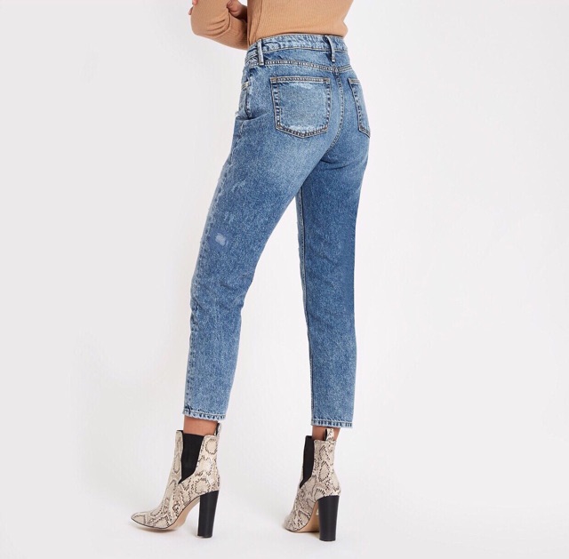 Quần jeans boyfriend Top Denim dư xịn 1 màu