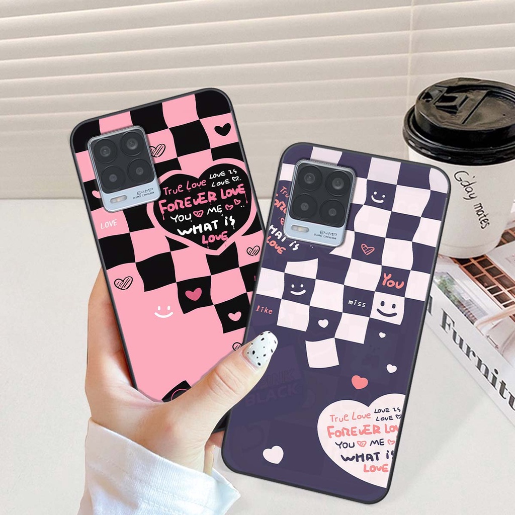 Ốp Realme 8 in hình trái tim, caro kẹo ngọt đầy cá tính siêu đẹp siêu chất