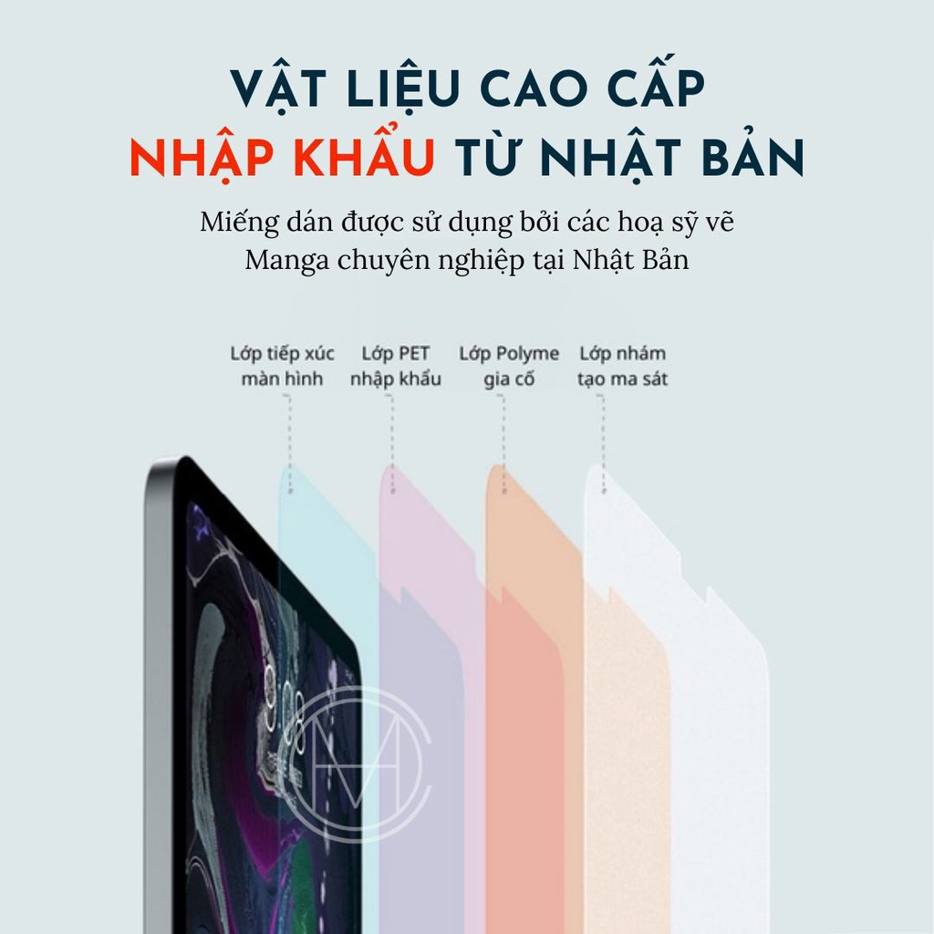 [Thế hệ mới] Dán màn hình iPad Paper-like chống vân cảm giác vẽ trên giấy paperlike - air 4 10.2 10.5 10.9 pro 11 (AD01)