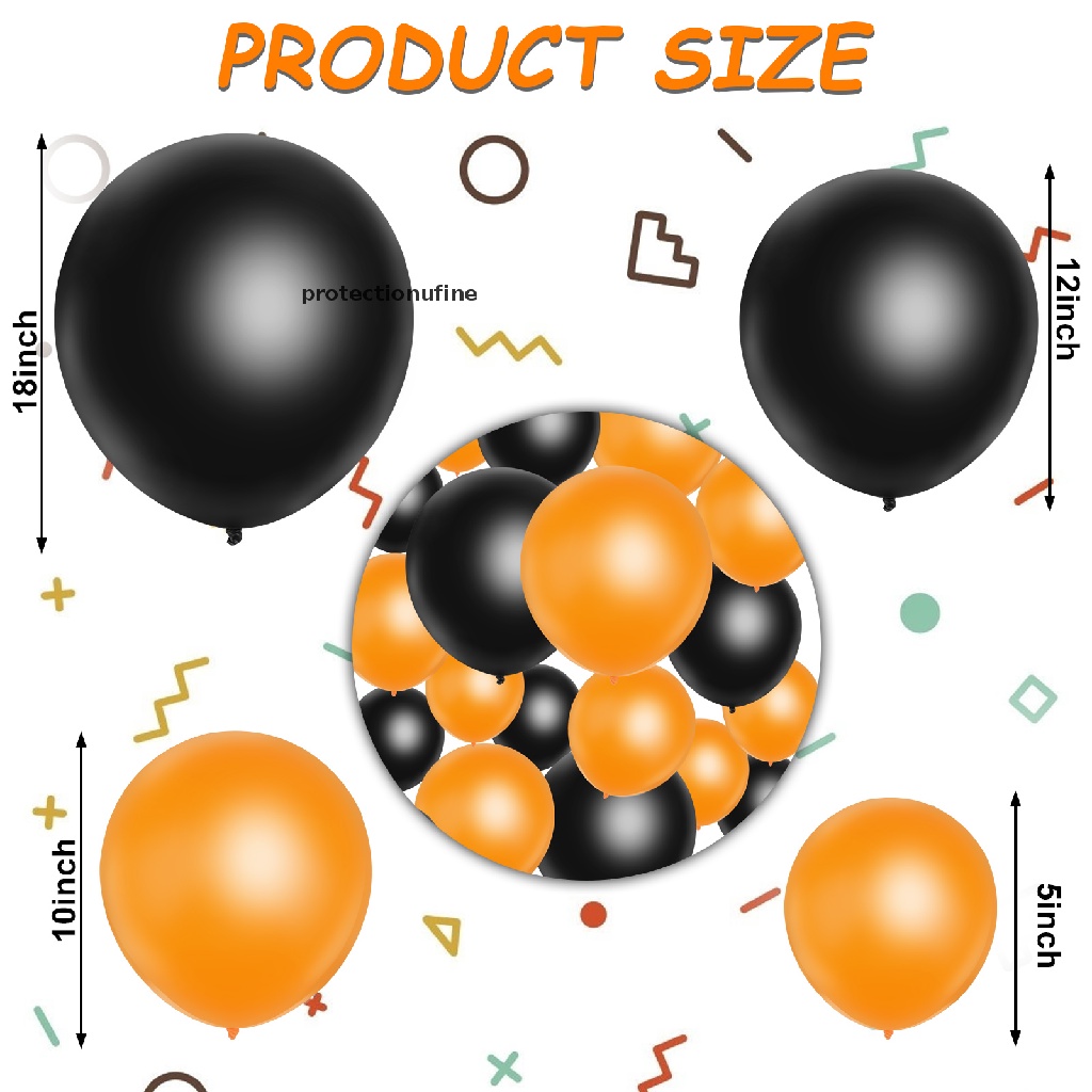 Set 100 Bong Bóng Cao Su 5 Inch Màu Đen Cam