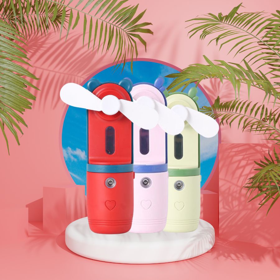 Quạt Phun Sương Cầm Tay Mini Sạc Tích Điện Phun Sương Làm Mát Tạo Độ Ẩm Chống Khô Da Sử Dụng Trong Phòng Làm Việc, Ô Tô