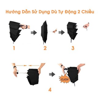 Ô Tự Động Gấp Gọn Đóng Mở 2 Chiều [ Hàng 10 Nan ]