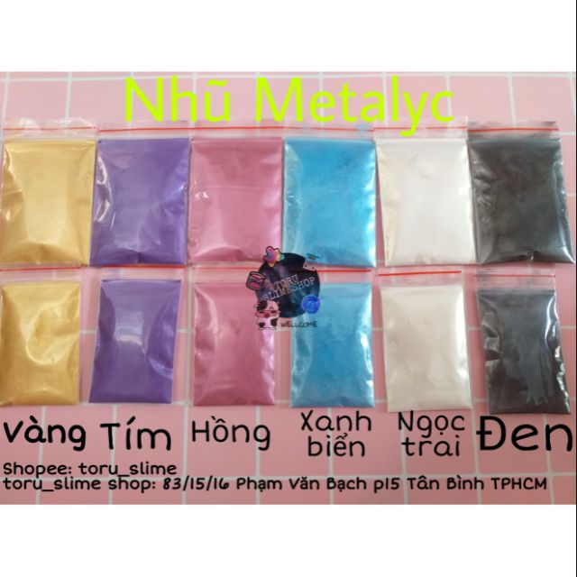 Bột Nhũ Metalyc làm Slime, pha sơn, pha màu, làm slime,,Epoxy Resin,Màu vẽ trang trí,Nail tạo hiệu ứng v.v.. toru_slime